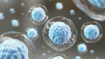 3d rendering of Cellular Therapy and Regeneration, microscope of cell, Embryonic stem cells background.