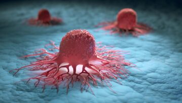 Group of isolated cancer cells - 3d illustration